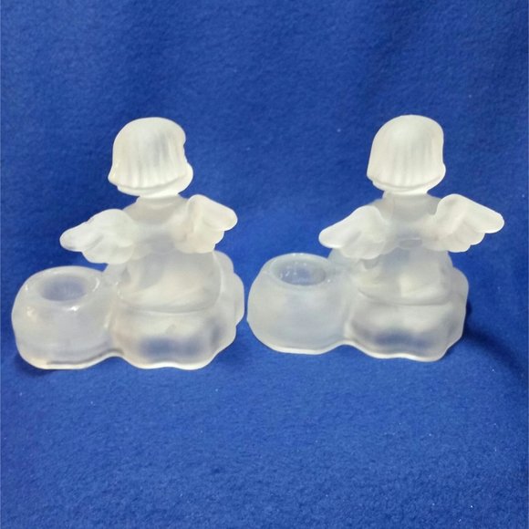 Goebel MI Hummel Angel Candlestick Holder Set Avon 1995 Set of 2 Pre-Owned - Picture 4 of 10